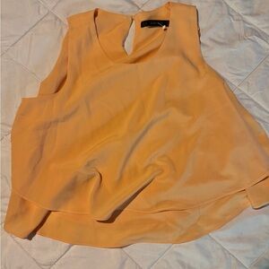 Zara Orange Asymmetrical Cut Out Tank Top